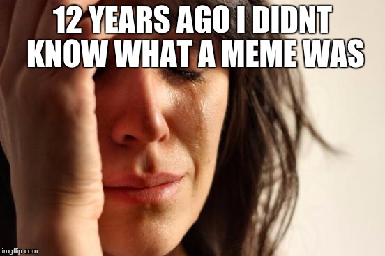 First World Problems Meme | 12 YEARS AGO I DIDNT KNOW WHAT A MEME WAS | image tagged in memes,first world problems | made w/ Imgflip meme maker