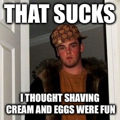 Ss | THAT SUCKS I THOUGHT SHAVING CREAM AND EGGS WERE FUN | image tagged in ss | made w/ Imgflip meme maker