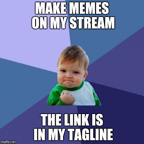 Success Kid Meme | MAKE MEMES ON MY STREAM; THE LINK IS IN MY TAGLINE | image tagged in memes,success kid | made w/ Imgflip meme maker