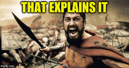 Sparta Leonidas Meme | THAT EXPLAINS IT | image tagged in memes,sparta leonidas | made w/ Imgflip meme maker