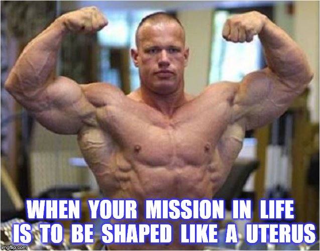 Body building | WHEN  YOUR  MISSION  IN  LIFE  IS  TO  BE  SHAPED  LIKE  A  UTERUS | image tagged in memes,body building,uterus jokes,flapjacks,funny | made w/ Imgflip meme maker