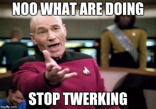 Picard Wtf Meme | NOO WHAT ARE DOING; STOP TWERKING | image tagged in memes,picard wtf | made w/ Imgflip meme maker