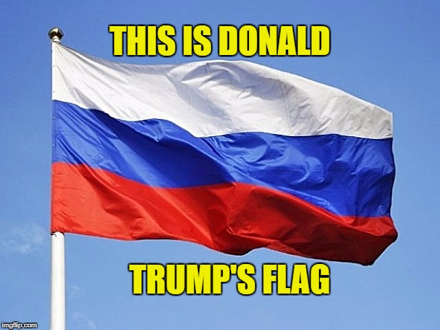 THIS IS DONALD; TRUMP'S FLAG | image tagged in trump's flag russian flag | made w/ Imgflip meme maker