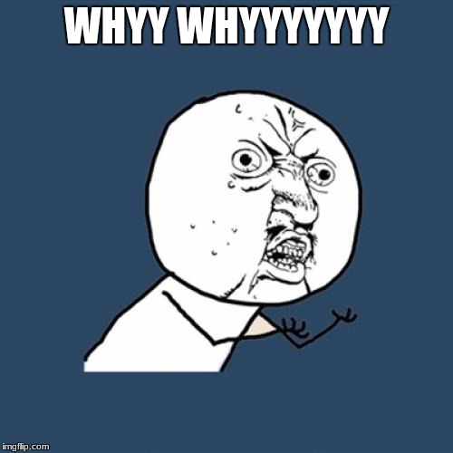 Y U No | WHYY WHYYYYYYY | image tagged in memes,y u no | made w/ Imgflip meme maker