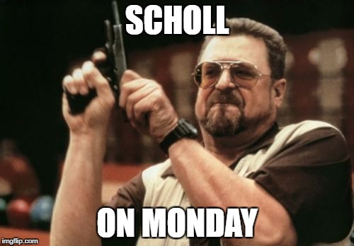 Am I The Only One Around Here Meme | SCHOLL; ON MONDAY | image tagged in memes,am i the only one around here | made w/ Imgflip meme maker