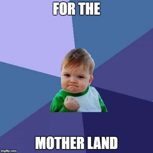 Success Kid Meme | FOR THE; MOTHER LAND | image tagged in memes,success kid | made w/ Imgflip meme maker