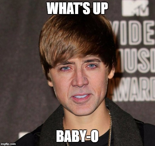 Con Hair | WHAT'S UP; BABY-O | image tagged in nicholas beiber,meme,nicolas case | made w/ Imgflip meme maker
