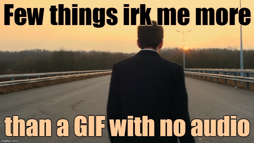 It's true! | Few things irk me more; than a GIF with no audio | image tagged in gifs,funny | made w/ Imgflip meme maker