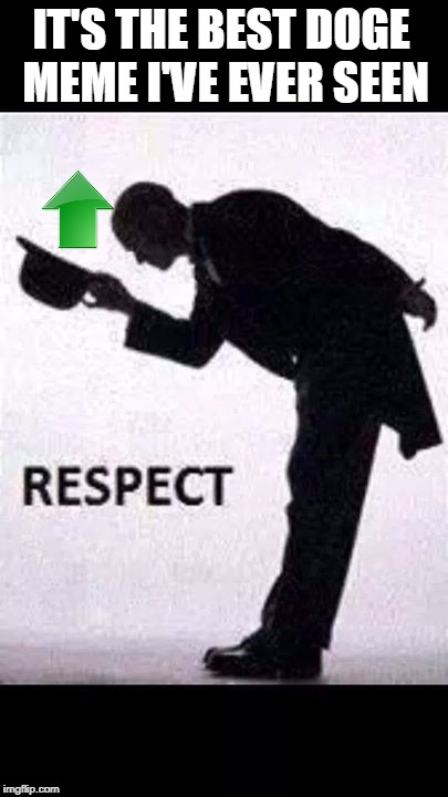 tip hat respect | IT'S THE BEST DOGE MEME I'VE EVER SEEN | image tagged in tip hat respect | made w/ Imgflip meme maker