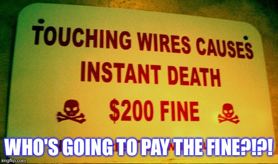 WHO'S GOING TO PAY THE FINE?!?! | image tagged in memes,funny signs,comedy,animals | made w/ Imgflip meme maker