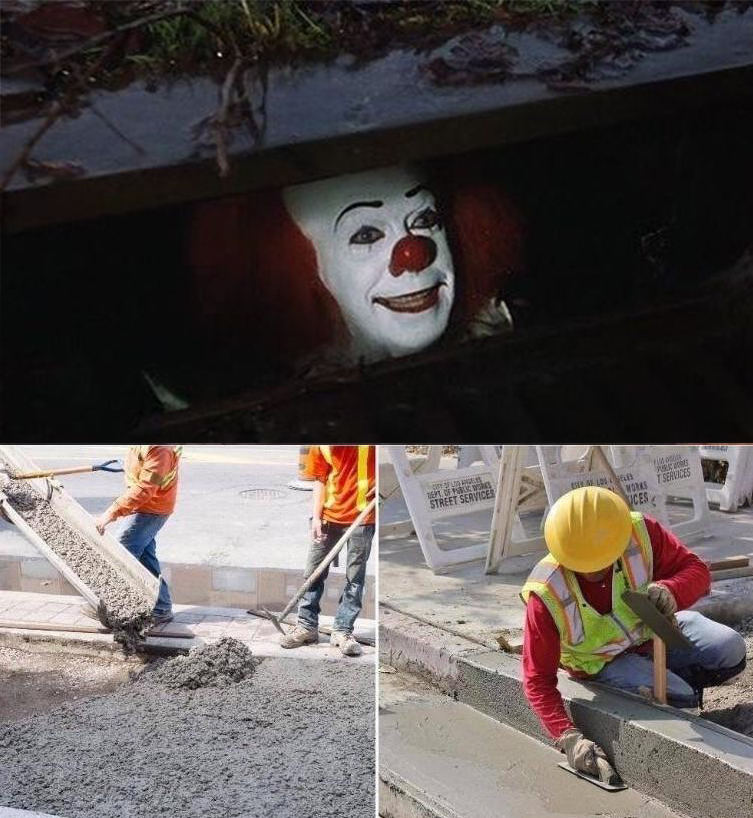 Pennywise concreted Blank Meme Template