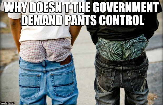 SaggyThugPants | WHY DOESN'T THE GOVERNMENT DEMAND PANTS CONTROL | image tagged in saggythugpants | made w/ Imgflip meme maker