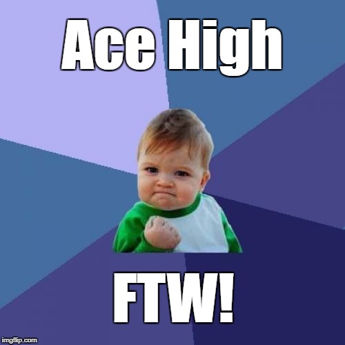 Success Kid Meme | Ace High; FTW! | image tagged in memes,success kid | made w/ Imgflip meme maker