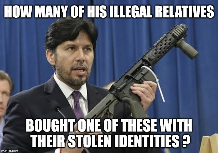 HOW MANY OF HIS ILLEGAL RELATIVES; BOUGHT ONE OF THESE WITH THEIR STOLEN IDENTITIES ? | image tagged in de leon 30 magazine clip,california,2nd amendment,gun control,illegal immigration,hypocrite | made w/ Imgflip meme maker