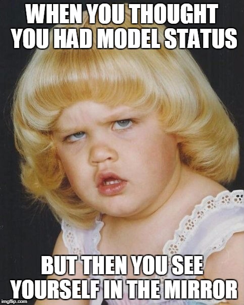 WHEN YOU THOUGHT YOU HAD MODEL STATUS; BUT THEN YOU SEE YOURSELF IN THE MIRROR | made w/ Imgflip meme maker