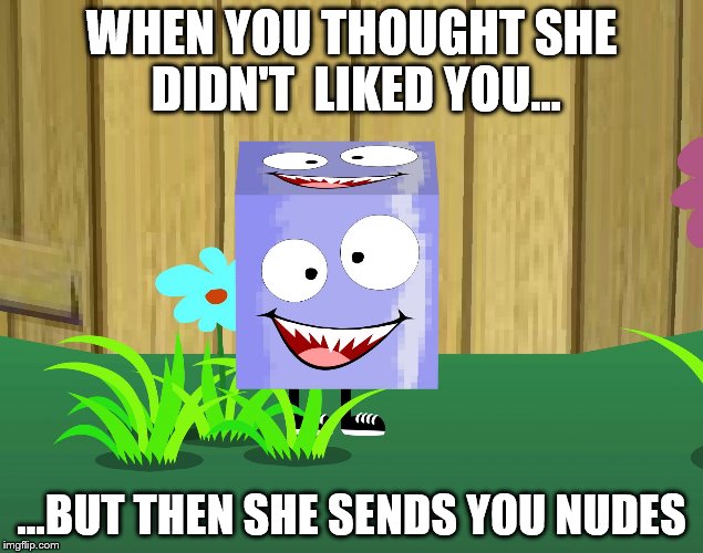 WHEN YOU THOUGHT SHE DIDN'T  LIKED YOU... ...BUT THEN SHE SENDS YOU NUDES | image tagged in super d | made w/ Imgflip meme maker