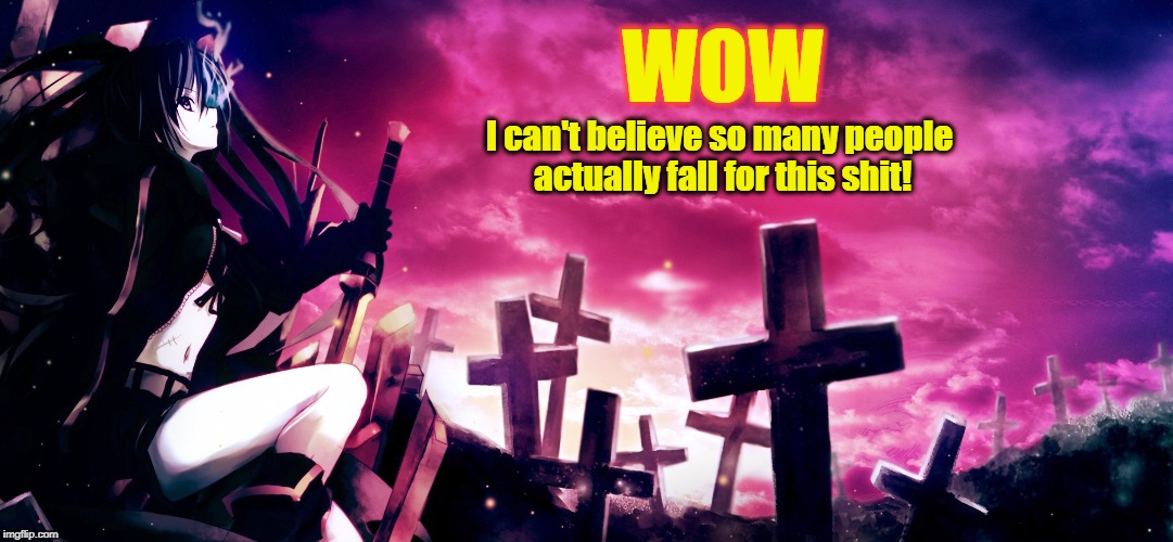 Falling For Religion | . | image tagged in atheism,anti-religion,anime,vocaloid | made w/ Imgflip meme maker