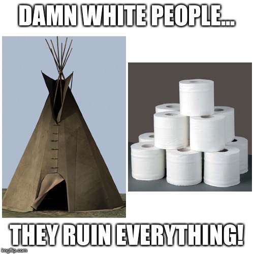 Teepee or TP | DAMN WHITE PEOPLE... THEY RUIN EVERYTHING! | image tagged in funny meme | made w/ Imgflip meme maker