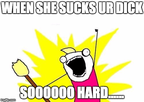 X All The Y Meme | WHEN SHE SUCKS UR DICK; SOOOOOO HARD...... | image tagged in memes,x all the y | made w/ Imgflip meme maker