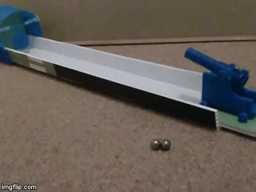 Shooting Gallery! | image tagged in gifs,magnetic toy,gauss gun,repetition gauss gun,invention | made w/ Imgflip video-to-gif maker