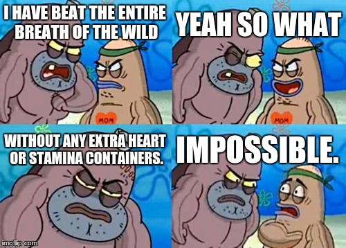 How Tough Are You | YEAH SO WHAT; I HAVE BEAT THE ENTIRE BREATH OF THE WILD; WITHOUT ANY EXTRA HEART OR STAMINA CONTAINERS. IMPOSSIBLE. | image tagged in memes,how tough are you | made w/ Imgflip meme maker