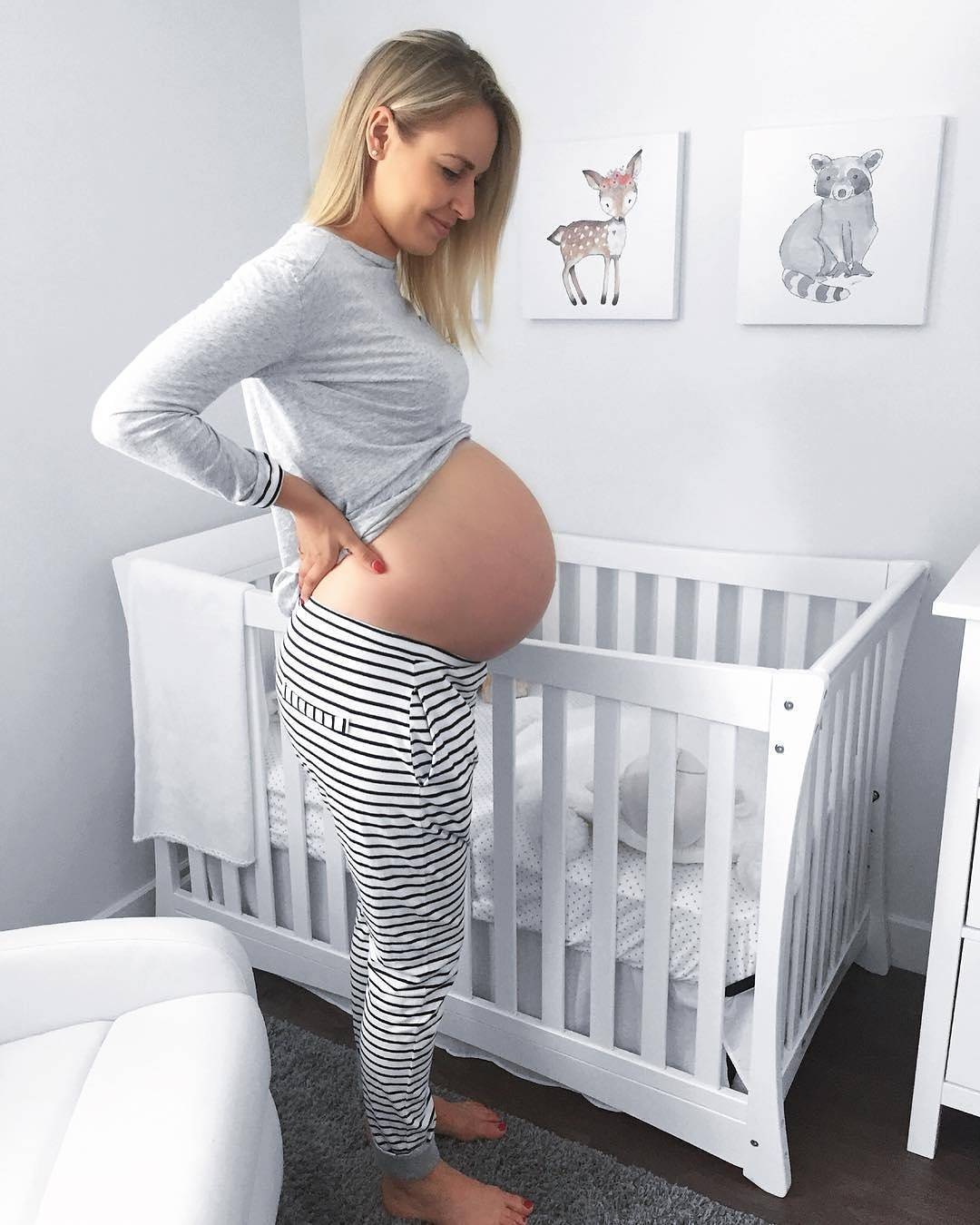High Quality Pregnant woman in nursery Blank Meme Template