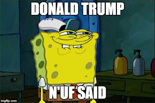 Don't You Squidward | DONALD TRUMP; N'UF SAID | image tagged in memes,dont you squidward | made w/ Imgflip meme maker