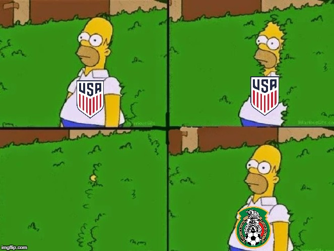When US soccer fails to qualify for the 2018 World Cup | image tagged in homer bush,usmnt,soccer,mexico,us soccer,usa soccer | made w/ Imgflip meme maker