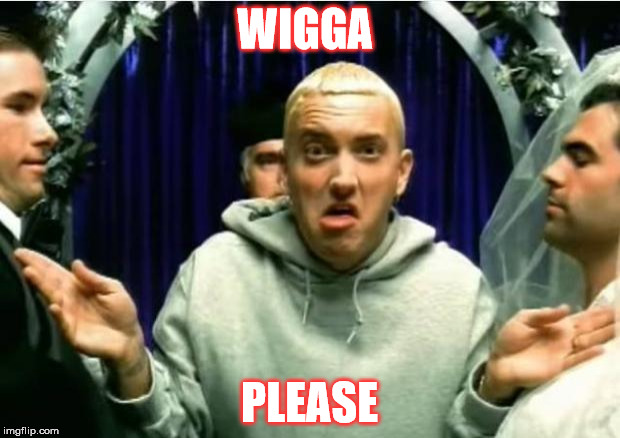 Eminem | WIGGA; PLEASE | image tagged in eminem,wigga | made w/ Imgflip meme maker