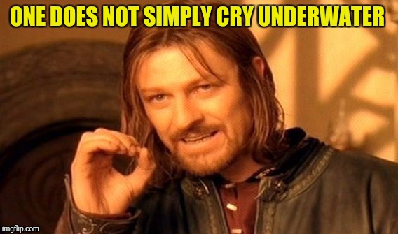 One Does Not Simply Meme | ONE DOES NOT SIMPLY CRY UNDERWATER | image tagged in memes,one does not simply | made w/ Imgflip meme maker