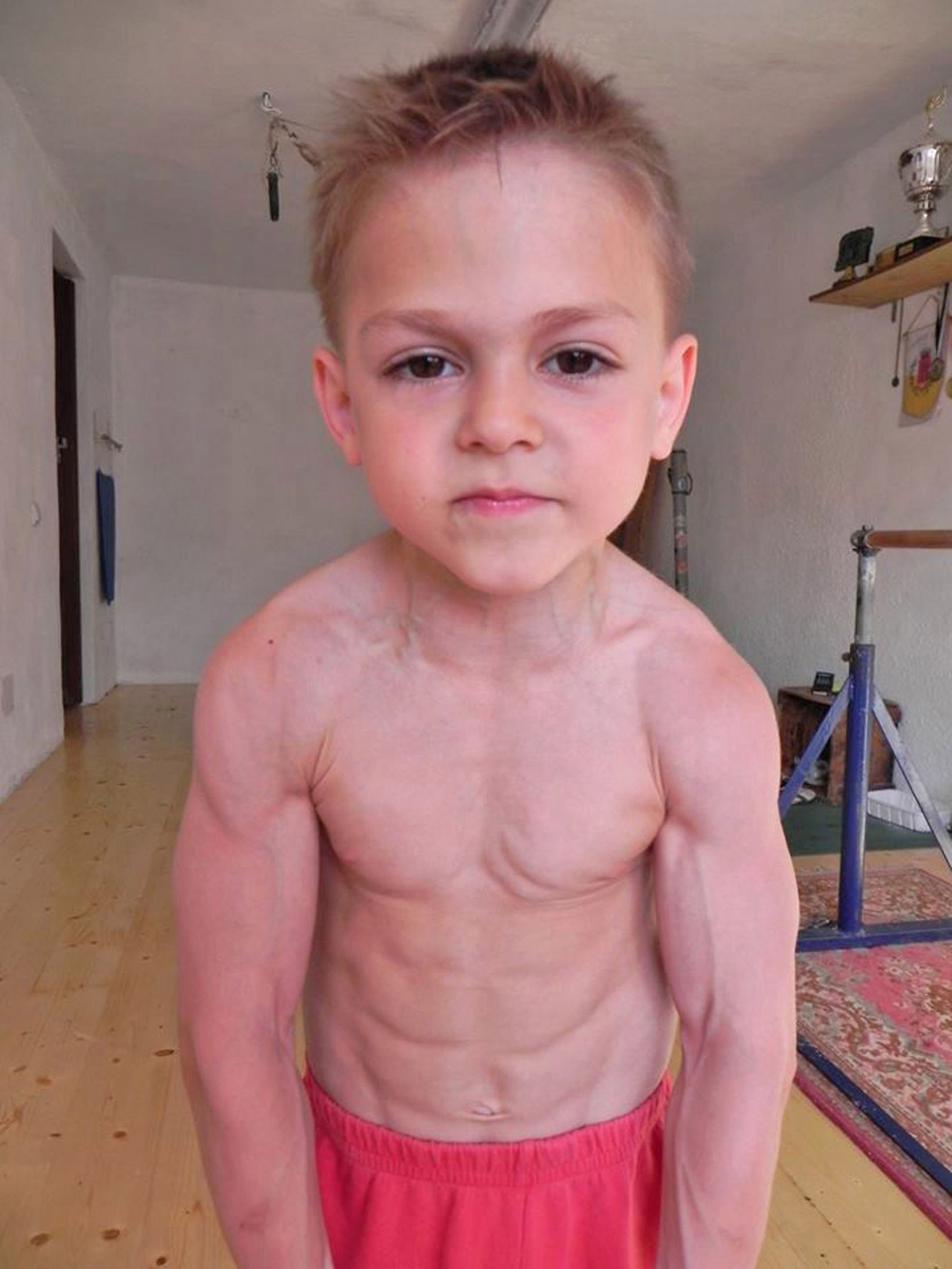 Kid Bodybuilder  Blank Meme Template
