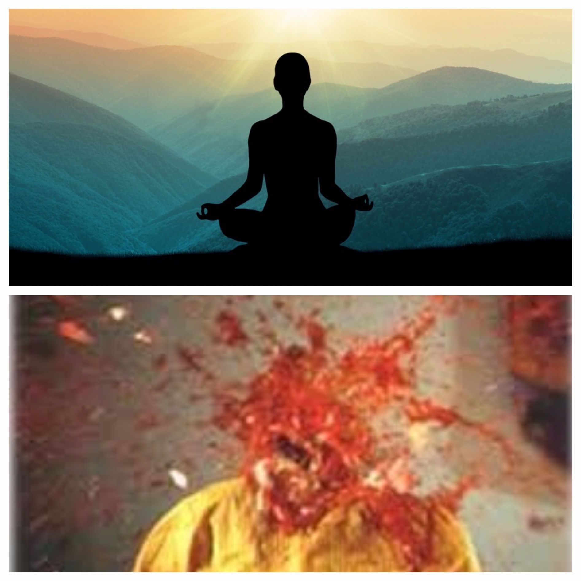 meditation blown up head Blank Meme Template