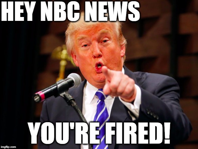 I'm gonna miss Lester Holt | HEY NBC NEWS; YOU'RE FIRED! | image tagged in trump point | made w/ Imgflip meme maker