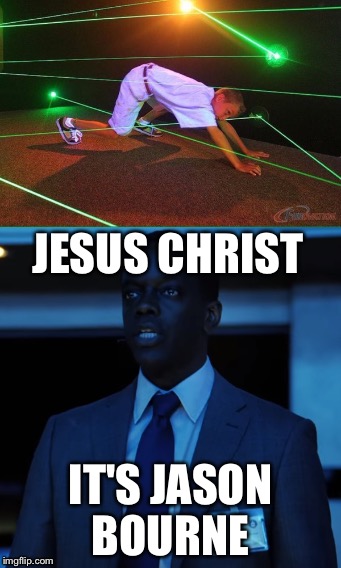 Just made it | JESUS CHRIST; IT'S JASON BOURNE | image tagged in jesus christ | made w/ Imgflip meme maker