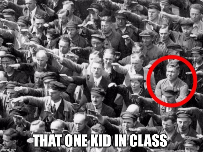 No nazi salute | THAT ONE KID IN CLASS | image tagged in no nazi salute | made w/ Imgflip meme maker