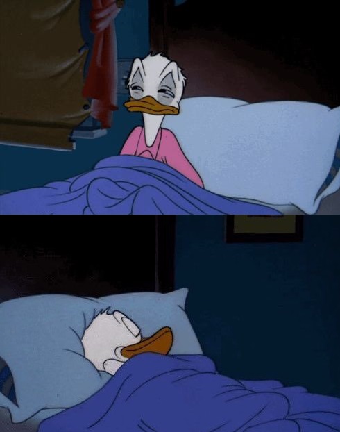 High Quality donald duck bed doubt Blank Meme Template