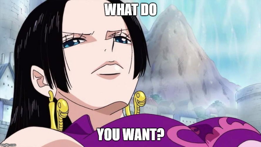 WHAT DO; YOU WANT? | image tagged in boa hancock | made w/ Imgflip meme maker