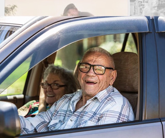 Old couple in car Blank Meme Template