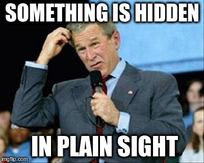 SOMETHING IS HIDDEN IN PLAIN SIGHT | made w/ Imgflip meme maker