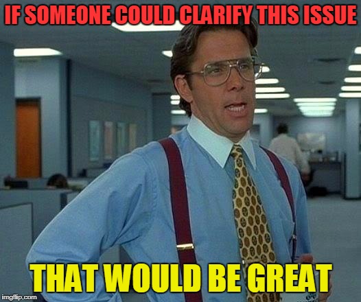 That Would Be Great Meme | IF SOMEONE COULD CLARIFY THIS ISSUE THAT WOULD BE GREAT | image tagged in memes,that would be great | made w/ Imgflip meme maker