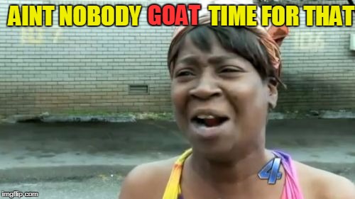 Ain't Nobody Got Time For That Meme | AINT NOBODY               TIME FOR THAT GOAT | image tagged in memes,aint nobody got time for that | made w/ Imgflip meme maker