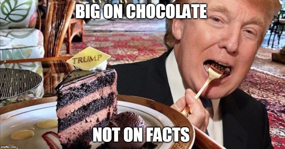 Trump Chocolate | BIG ON CHOCOLATE; NOT ON FACTS | image tagged in trump chocolate | made w/ Imgflip meme maker