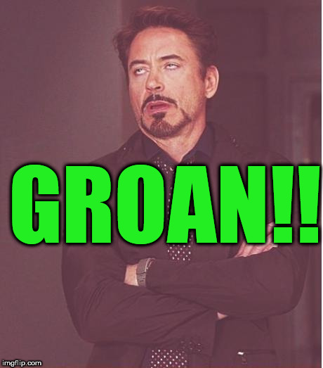 Face You Make Robert Downey Jr Meme | GROAN!! | image tagged in memes,face you make robert downey jr | made w/ Imgflip meme maker