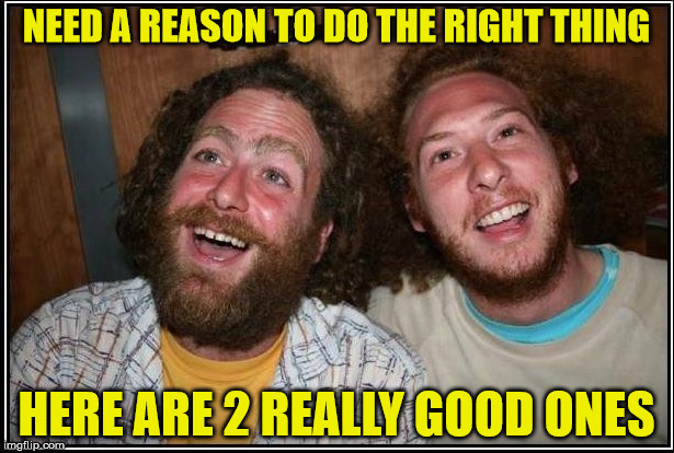 NEED A REASON TO DO THE RIGHT THING; HERE ARE 2 REALLY GOOD ONES | image tagged in the reasons | made w/ Imgflip meme maker