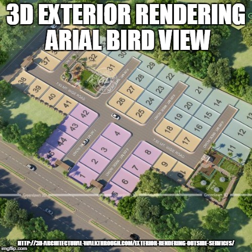 3D EXTERIOR RENDERING ARIAL BIRD VIEW; HTTP://3D-ARCHITECTURAL-WALKTHROUGH.COM/EXTERIOR-RENDERING-OUTSIDE-SERVICES/ | image tagged in 3d architectural exterior rendering | made w/ Imgflip meme maker