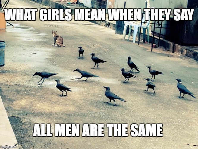 WHAT GIRLS MEAN WHEN THEY SAY; ALL MEN ARE THE SAME | made w/ Imgflip meme maker