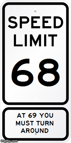 Speed Limit Sign | image tagged in speed limit,69,nsfw | made w/ Imgflip meme maker