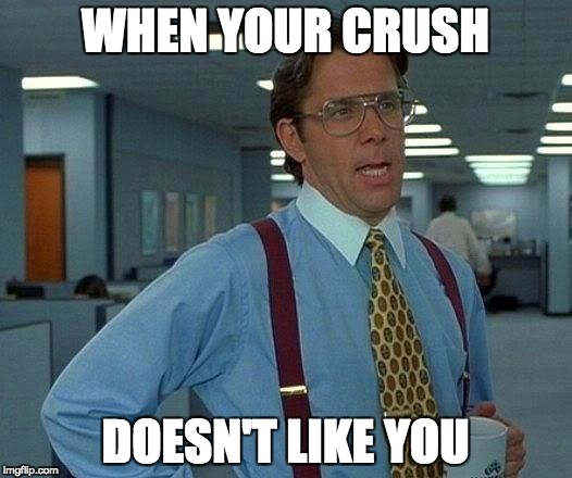 Hahhha Crush Ask out haAHAHAHA | WHEN YOUR CRUSH; DOESN'T LIKE YOU | image tagged in memes,that would be great | made w/ Imgflip meme maker
