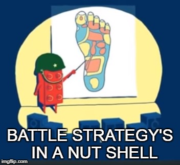 NOO THERE WEARING SHOES, FALL BACK!! | BATTLE STRATEGY'S  IN A NUT SHELL | image tagged in lego's,lego,funny,memes,nut shell | made w/ Imgflip meme maker