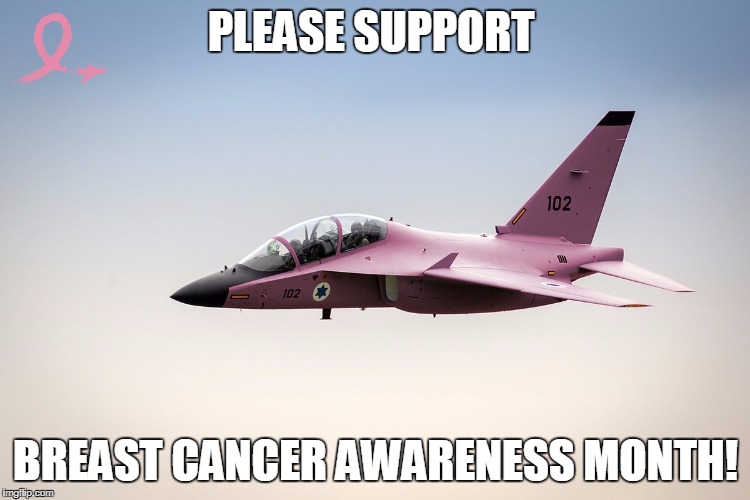 israel f-16 f16 pink breast cancer depleted uranium  | PLEASE SUPPORT; BREAST CANCER AWARENESS MONTH! | image tagged in israel f-16 f16 pink breast cancer depleted uranium | made w/ Imgflip meme maker